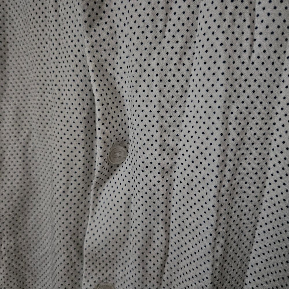 ZNT18 Button Down Shirt White Blue Polka Dot Print Neutral 16.5 34/35 - Picture 3 of 10
